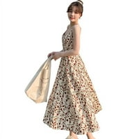 Oaktree Ljetne dame Korejske cvjetne male svježe i svestrane haljine srednjeg dužine, modna cvjetna cvjetna cvjetna