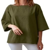 Colisha žene ljetni vrhovi majica majica za vrat majice solidne boje majica casual plaža rukava tunika bluza vojska